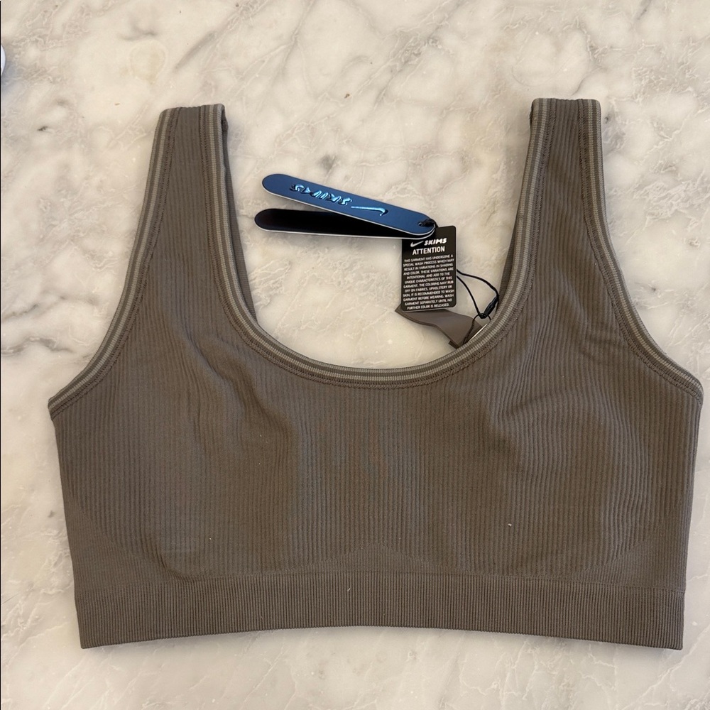 SKIMS Taupe Ribbed Bralette